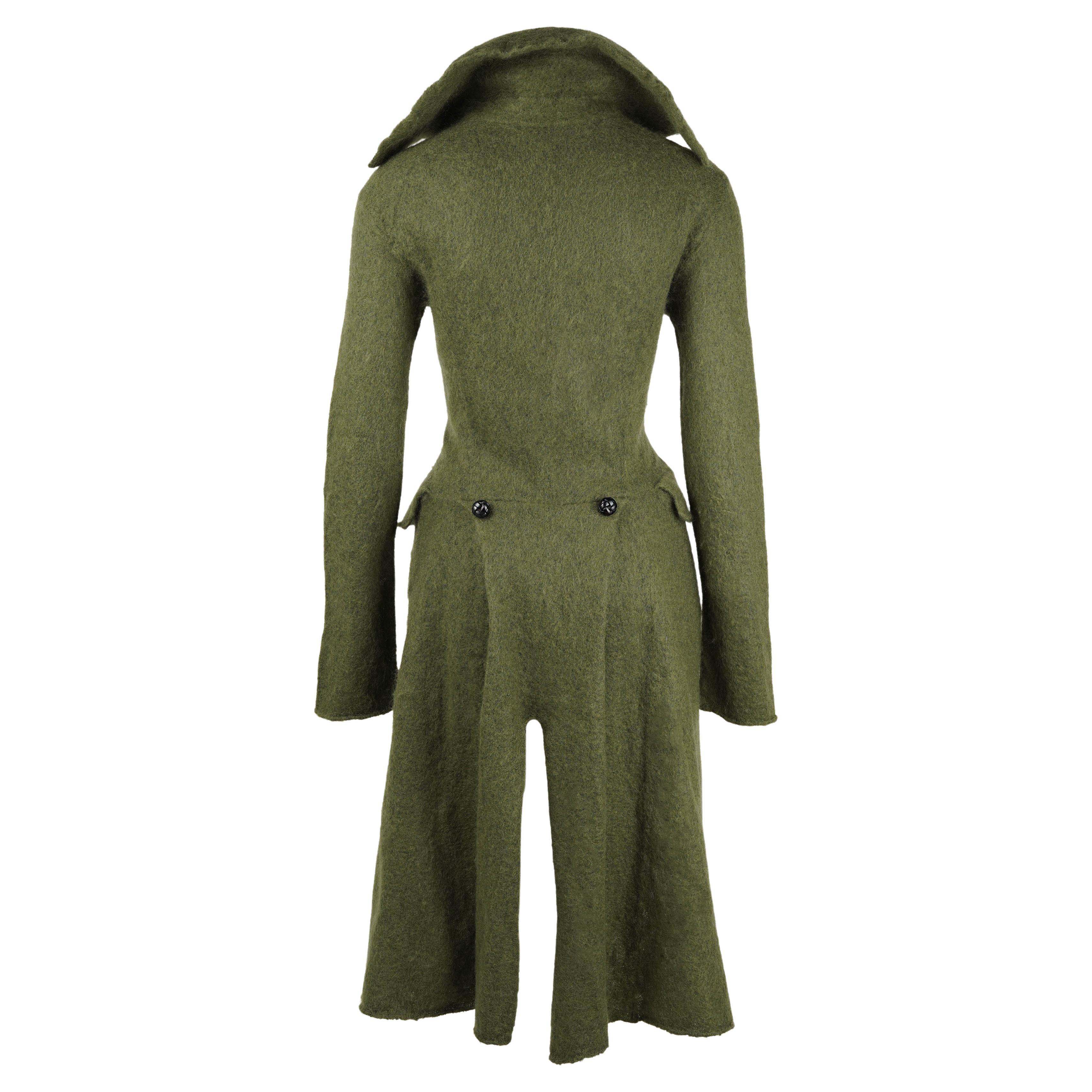 De las mujeres Alexander McQueen Abrigo militar de mohair Superkid Otoño/Invierno 2006 Talla S en venta