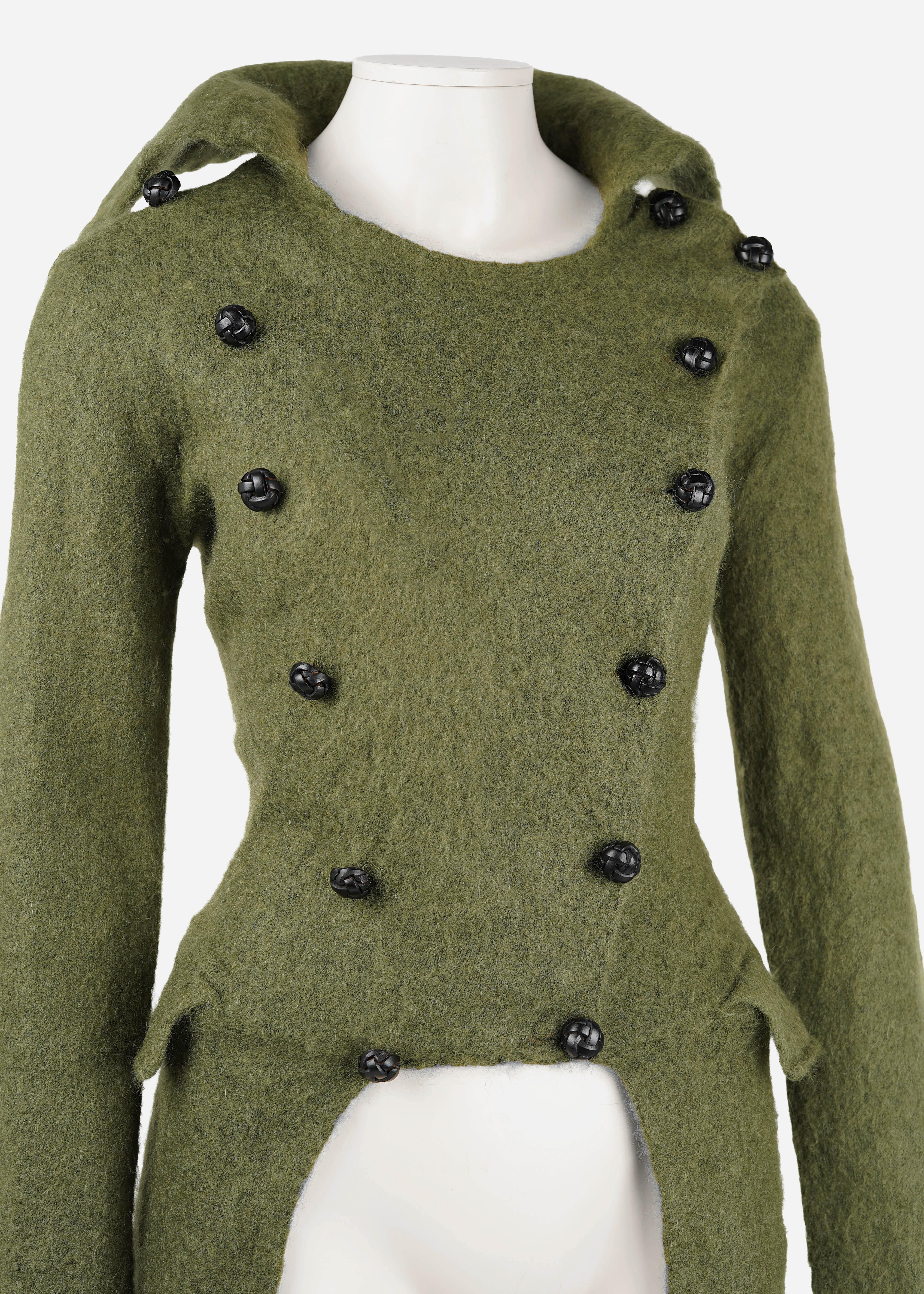 Alexander McQueen Abrigo militar de mohair Superkid Otoño/Invierno 2006 Talla S en venta 2