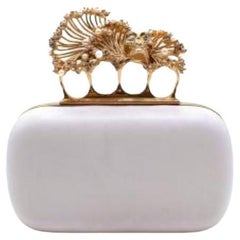 Alexander McQueen Faux Pearl and Crystal Embellished Skull Box Clutch