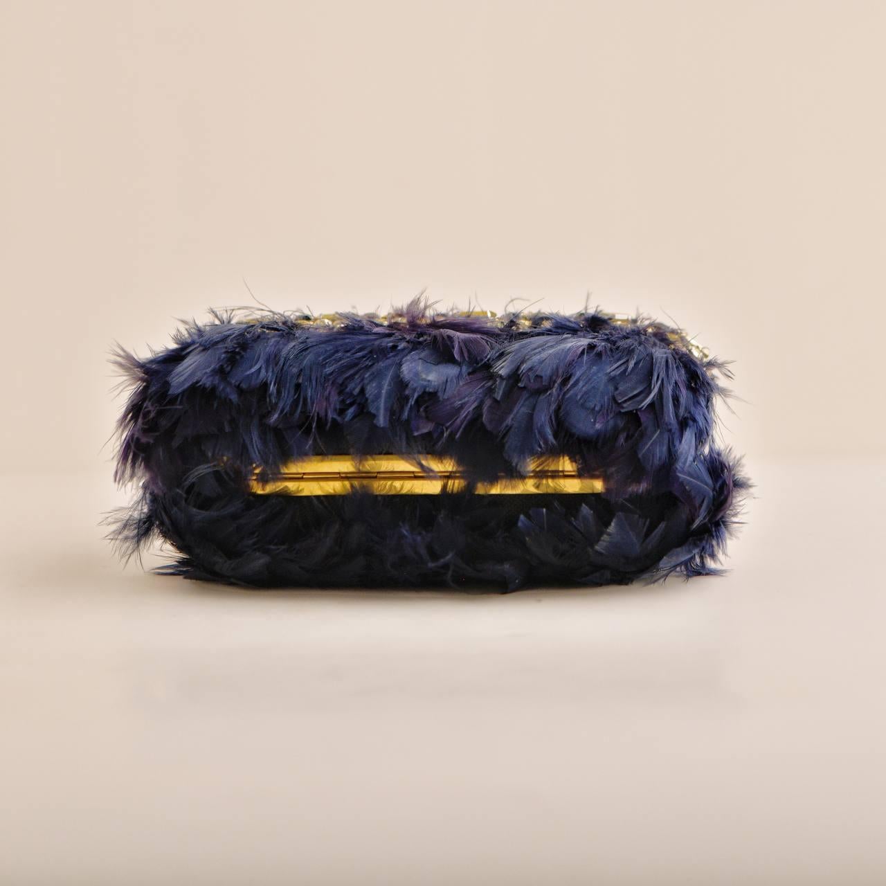 Alexander McQueen Feather-Fringe Skull Clutch Bag 1