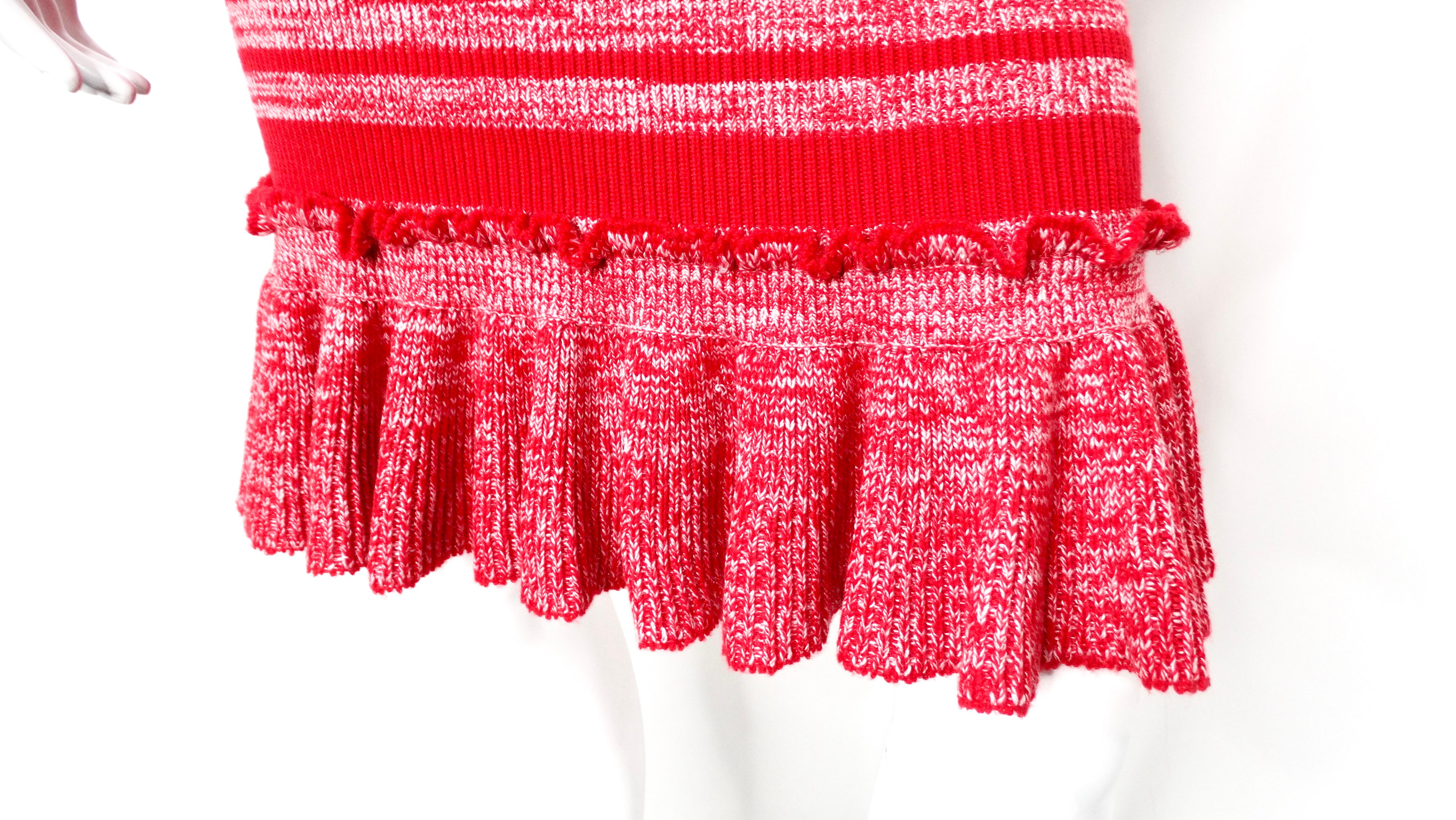 Alexander McQueen - Minijupe à volants en maille épaisse - Rouge flamboyant Pour femmes en vente
