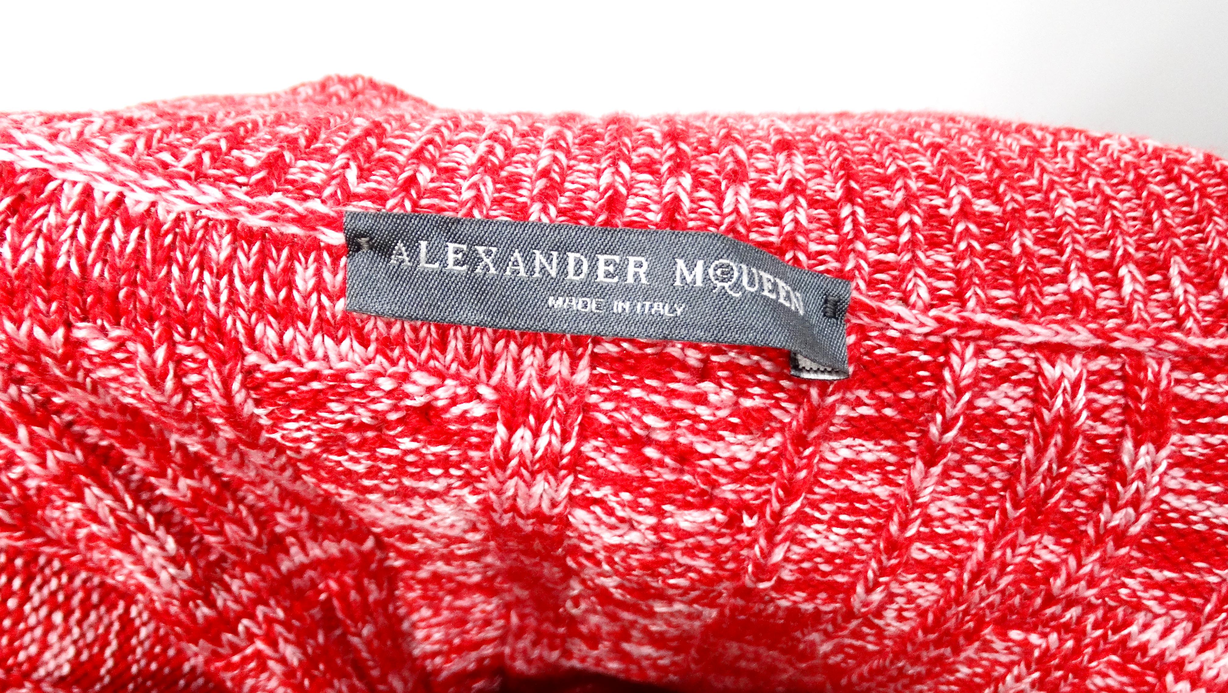 Alexander McQueen - Minijupe à volants en maille épaisse - Rouge flamboyant en vente 3