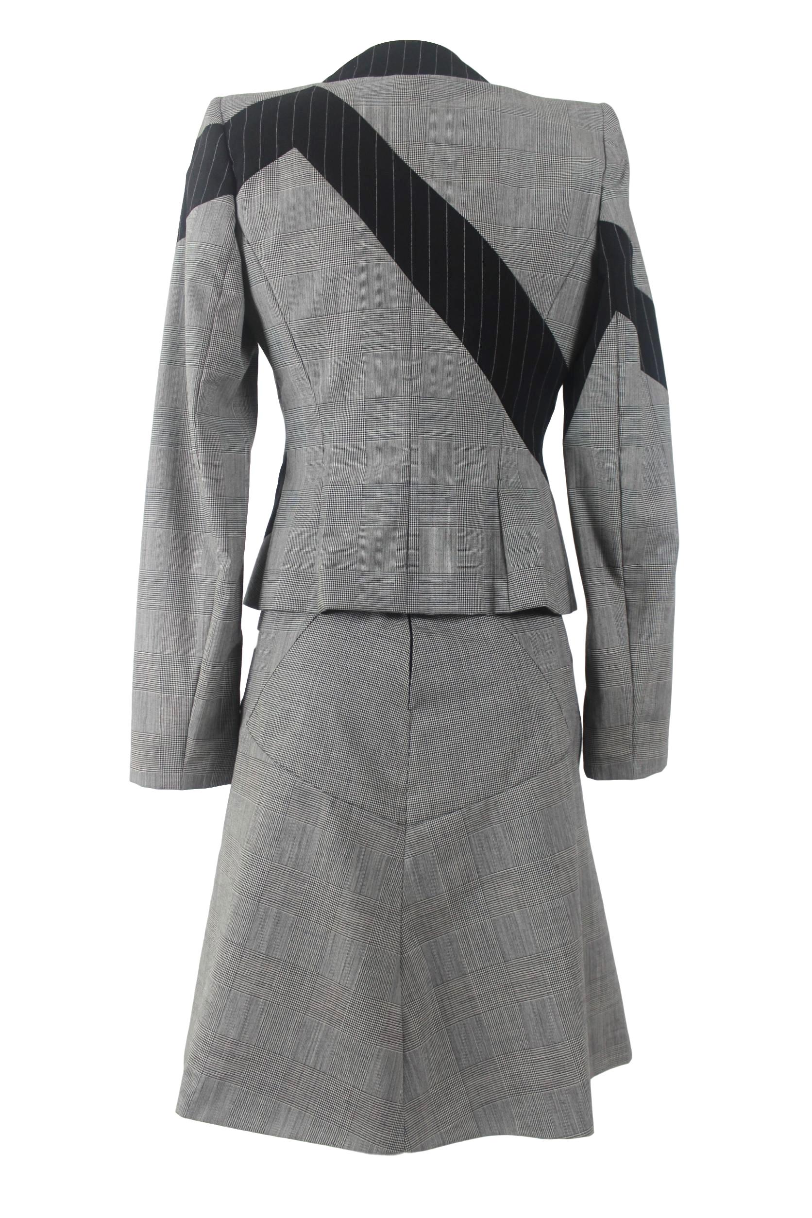 Gray Alexander McQueen Fitted Skirt Suit 1997 Collection For Sale