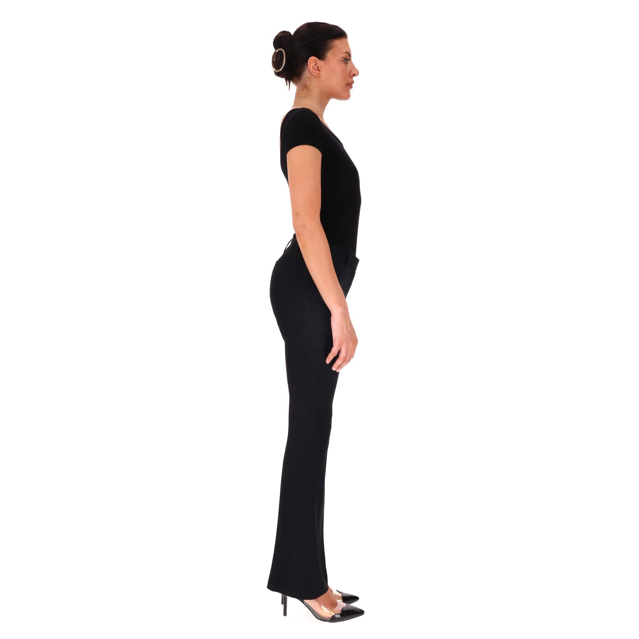 Noir Alexander McQueen - Pantalon ajusté évasé en vente