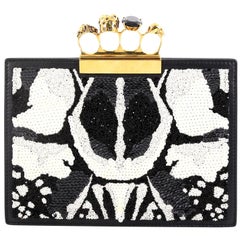 Alexander McQueen Flat Knuckle Clutch Sequin Embellished Leather Small