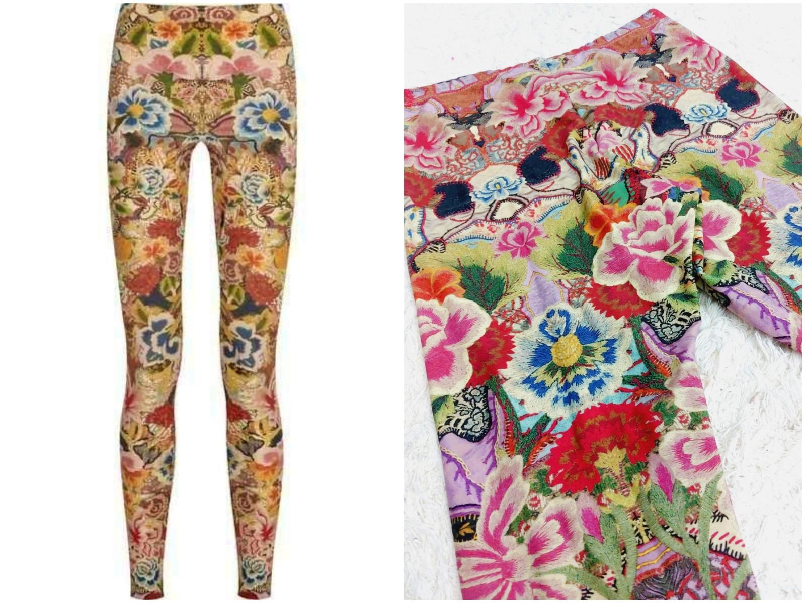 Alexander Mcqueen Floral Hippie Flower Paisley Print Skinny Leggings Pants

Description 
•	Alexander McQueen Skinny Leg Pants
•	Red
•	Floral Print
•	Low-Rise
•	Elasticized Waist
Marked Medium. New without tags.
Measurements:
Waist: 30 – up to