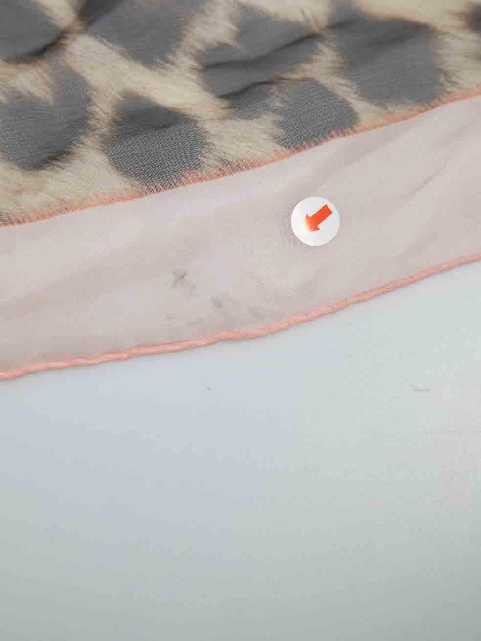 Alexander McQueen Floral Leopard Print Silk Scarf In Excellent Condition In London, GB