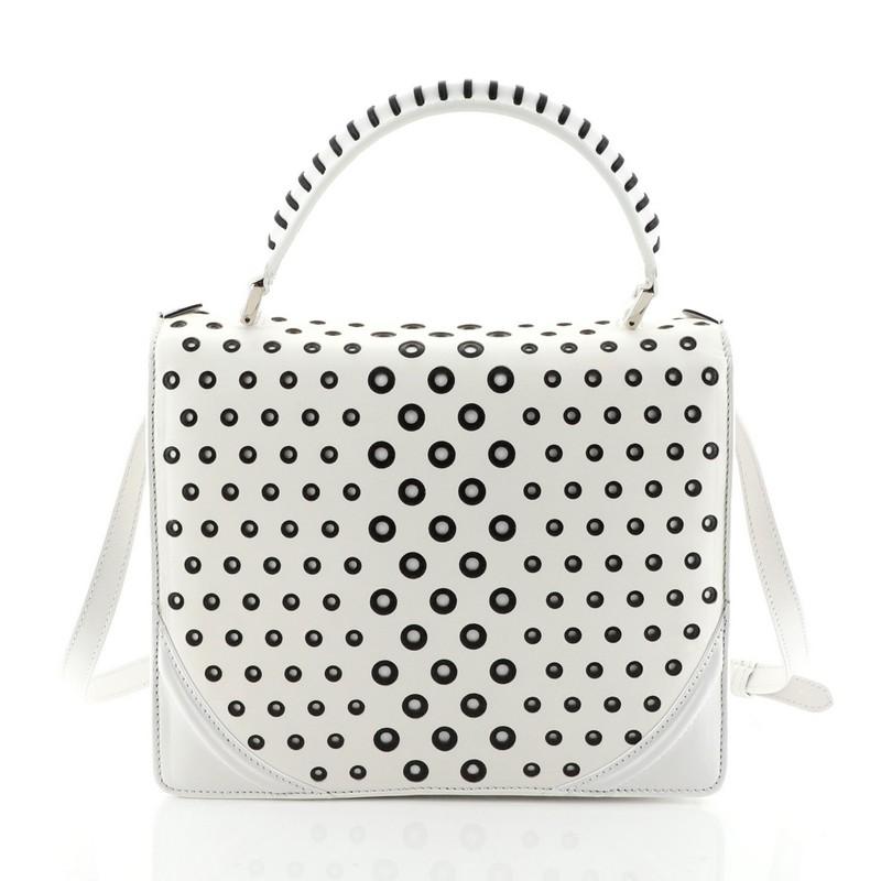 Alexander McQueen Flower Satchel Perforated Leather Medium In Good Condition In NY, NY
