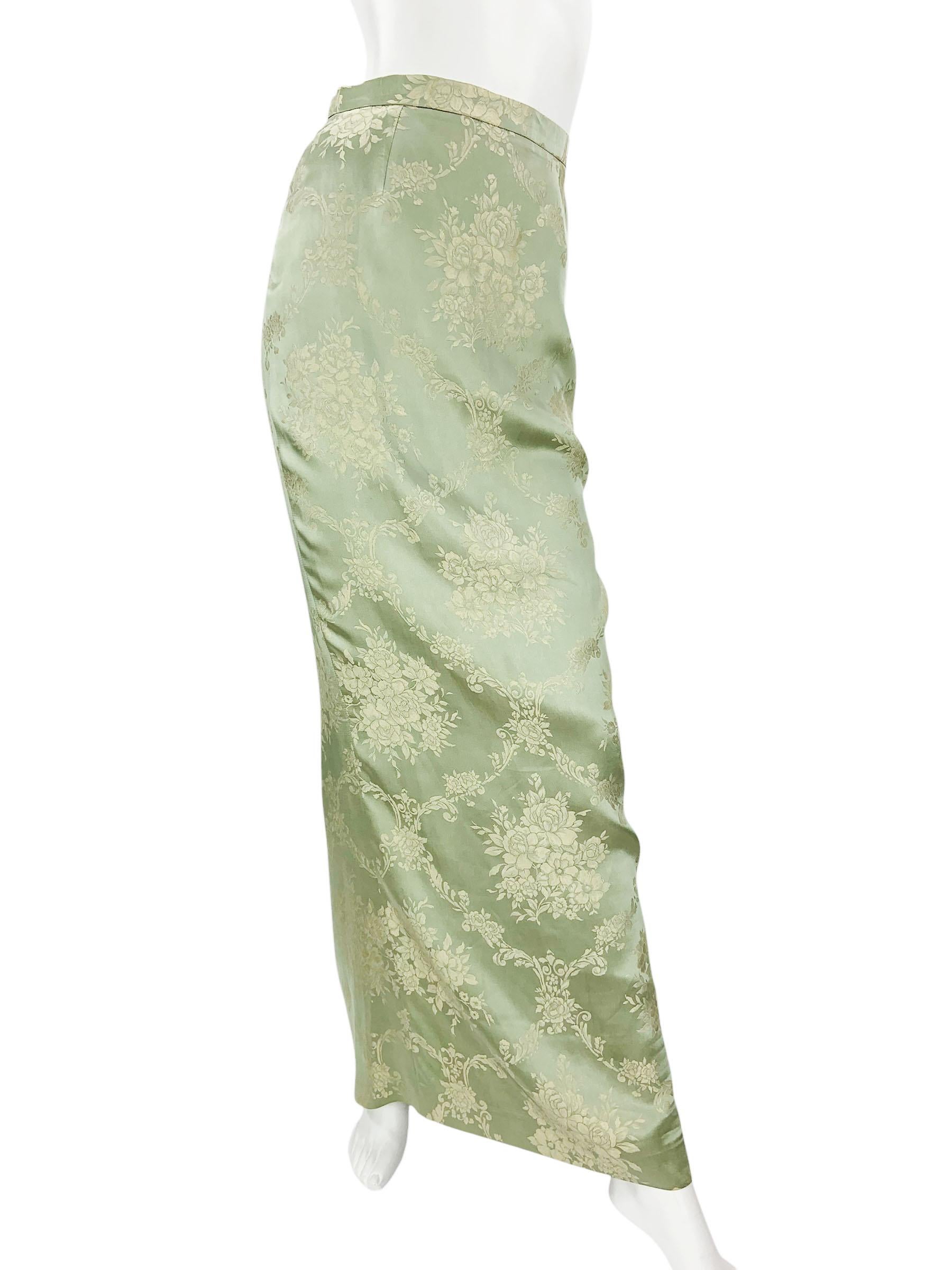 Alexander McQueen para Givenchy Couture FW 1998 Falda de seda brocada Traje Fr36 US 4 en venta 5