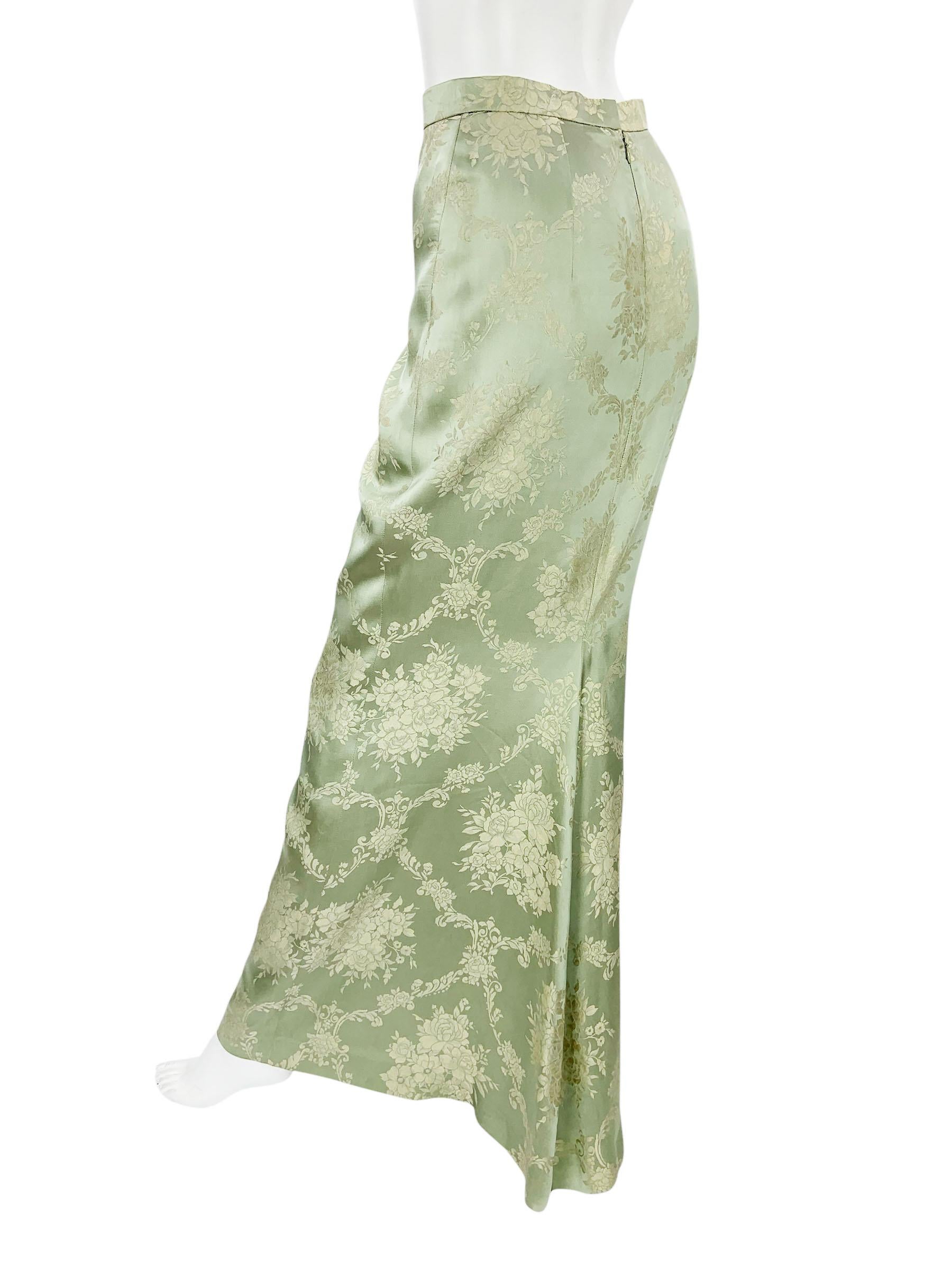 Alexander McQueen para Givenchy Couture FW 1998 Falda de seda brocada Traje Fr36 US 4 en venta 6