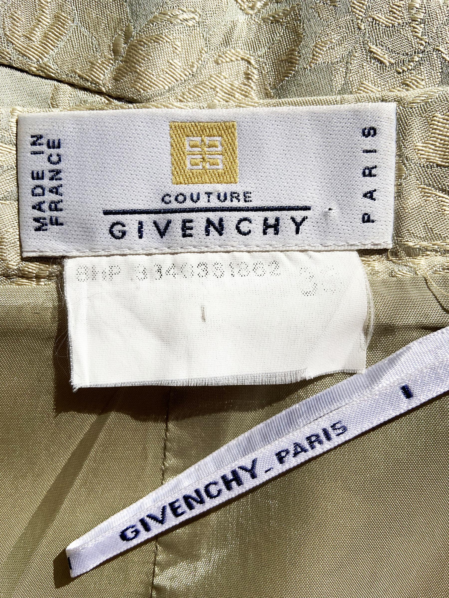 Alexander McQueen para Givenchy Couture FW 1998 Falda de seda brocada Traje Fr36 US 4 en venta 7