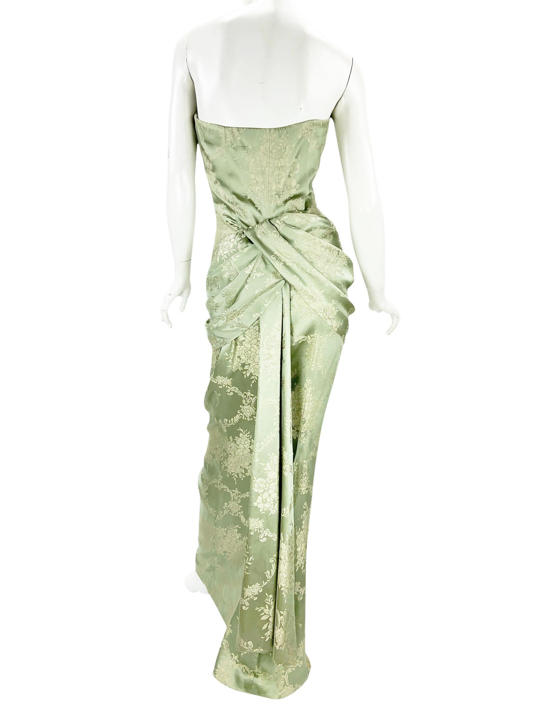 De las mujeres Alexander McQueen para Givenchy Couture FW 1998 Falda de seda brocada Traje Fr36 US 4 en venta