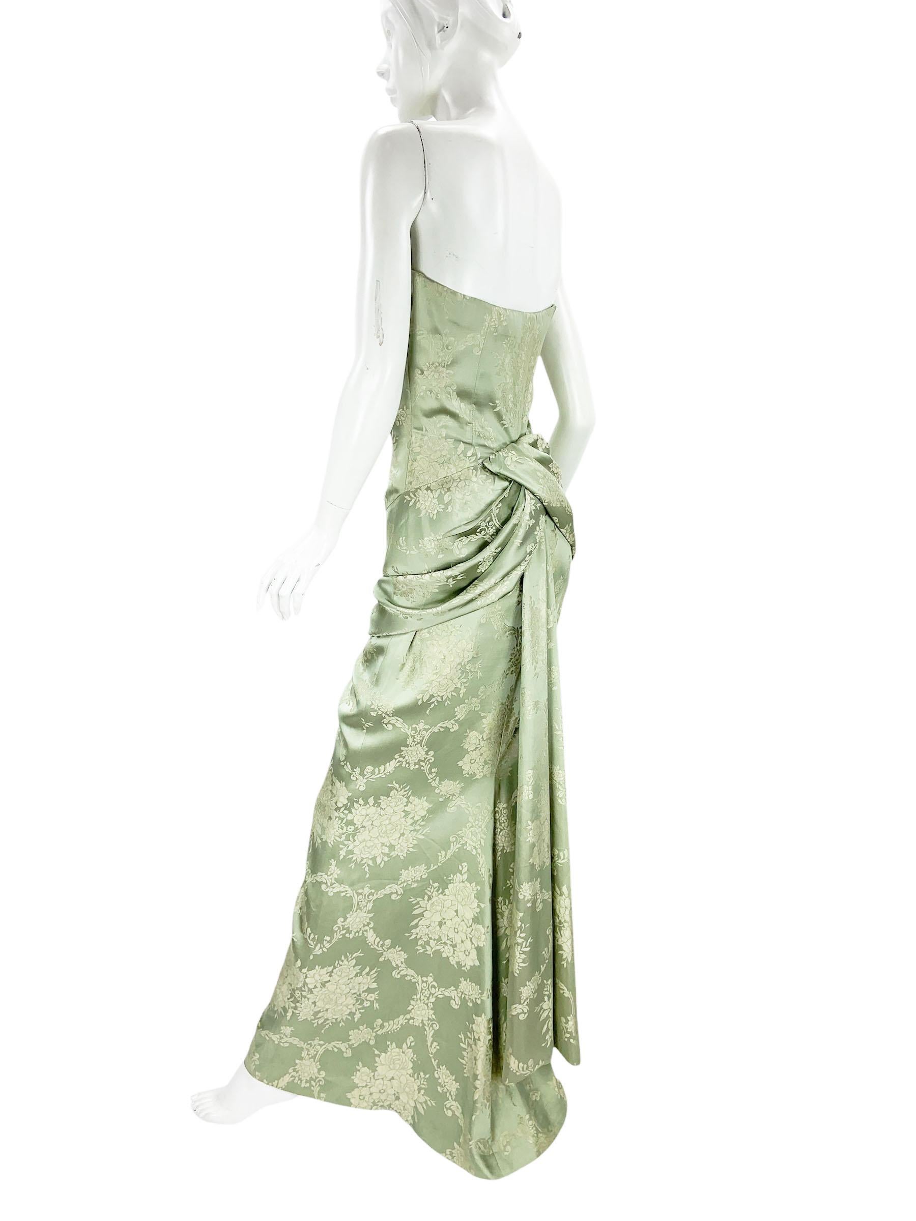 Alexander McQueen para Givenchy Couture FW 1998 Falda de seda brocada Traje Fr36 US 4 en venta 1