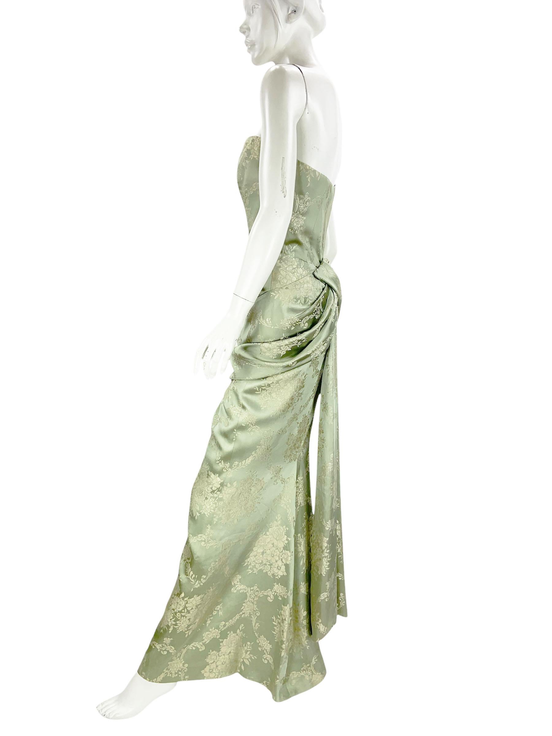 Alexander McQueen para Givenchy Couture FW 1998 Falda de seda brocada Traje Fr36 US 4 en venta 2