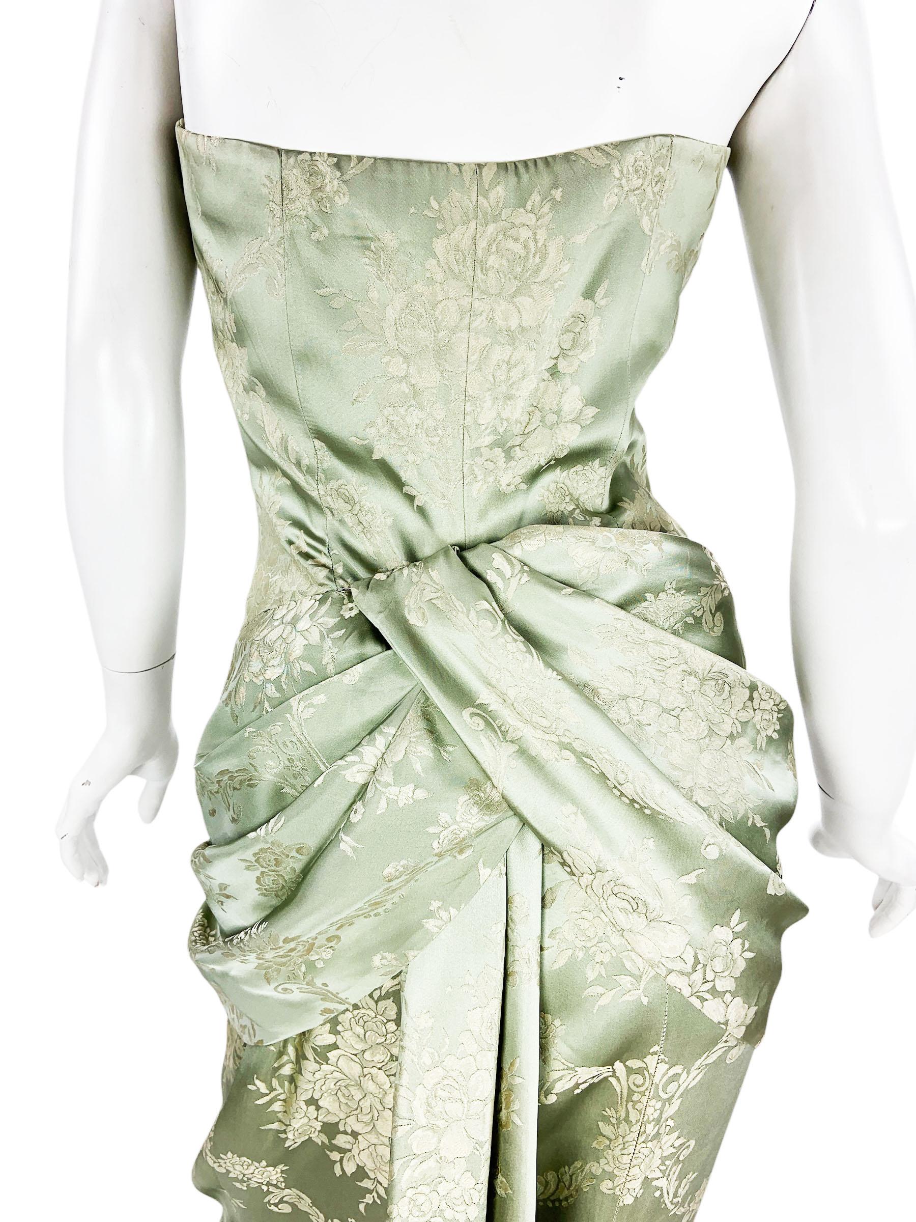 Alexander McQueen para Givenchy Couture FW 1998 Falda de seda brocada Traje Fr36 US 4 en venta 4