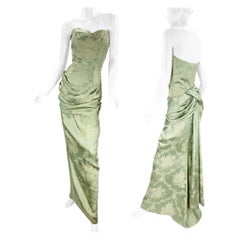 Alexander McQueen para Givenchy Couture FW 1998 Falda de seda brocada Traje Fr36 US 4