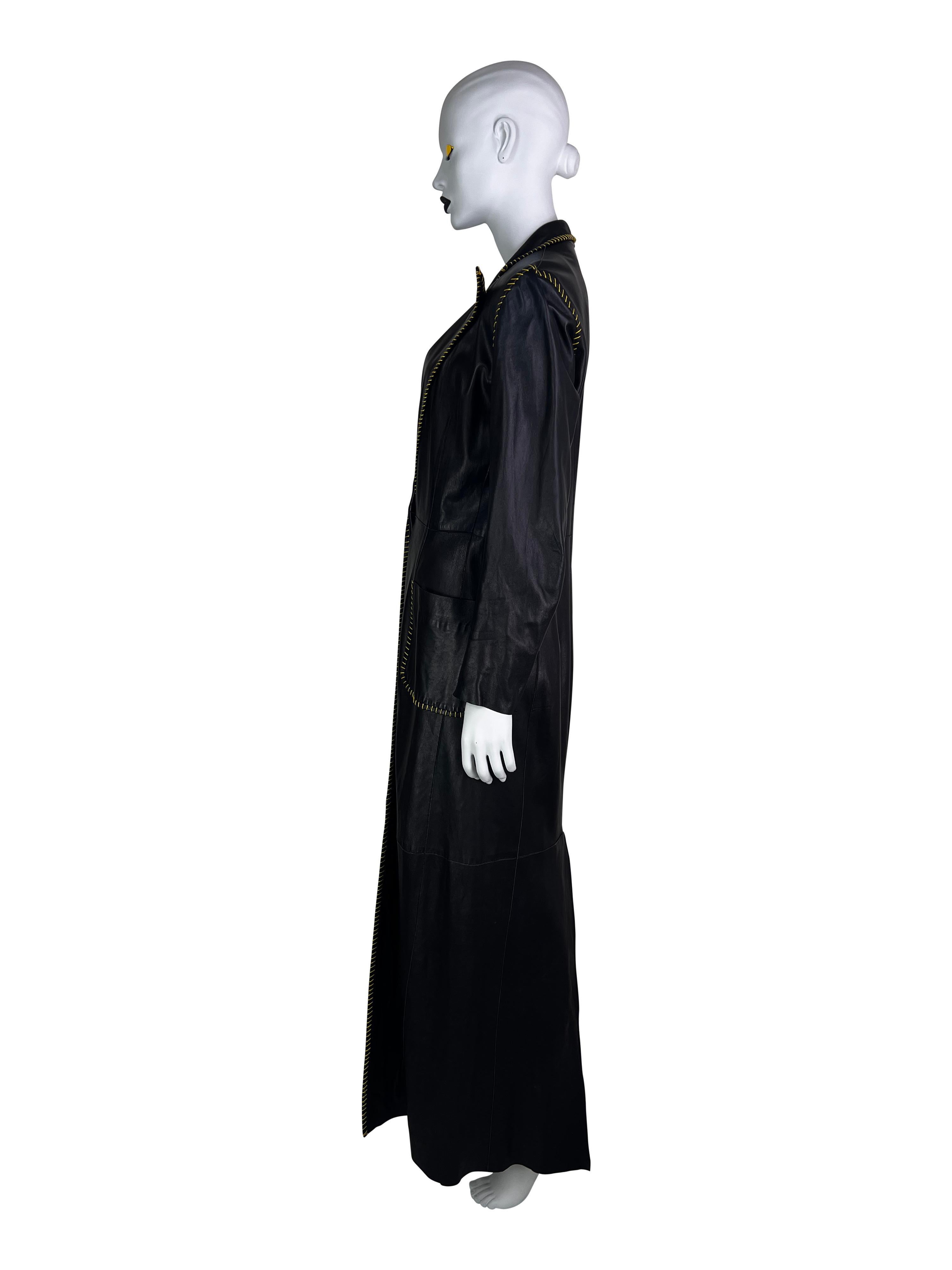 Alexander McQueen for Givenchy Spring 2000 Leather Coat For Sale 5