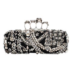 Alexander McQueen Four Ring Crystal Embellished Clutch 