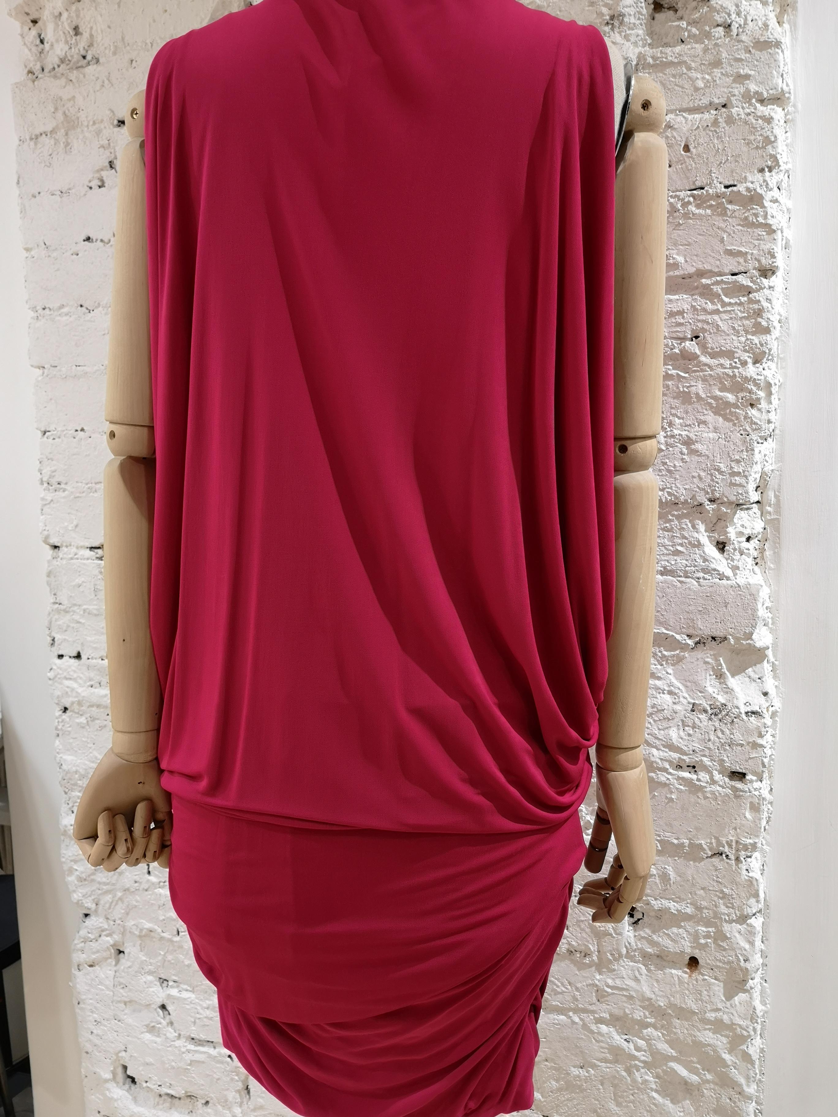 Red Alexander McQueen Fucsia viscose dress  For Sale