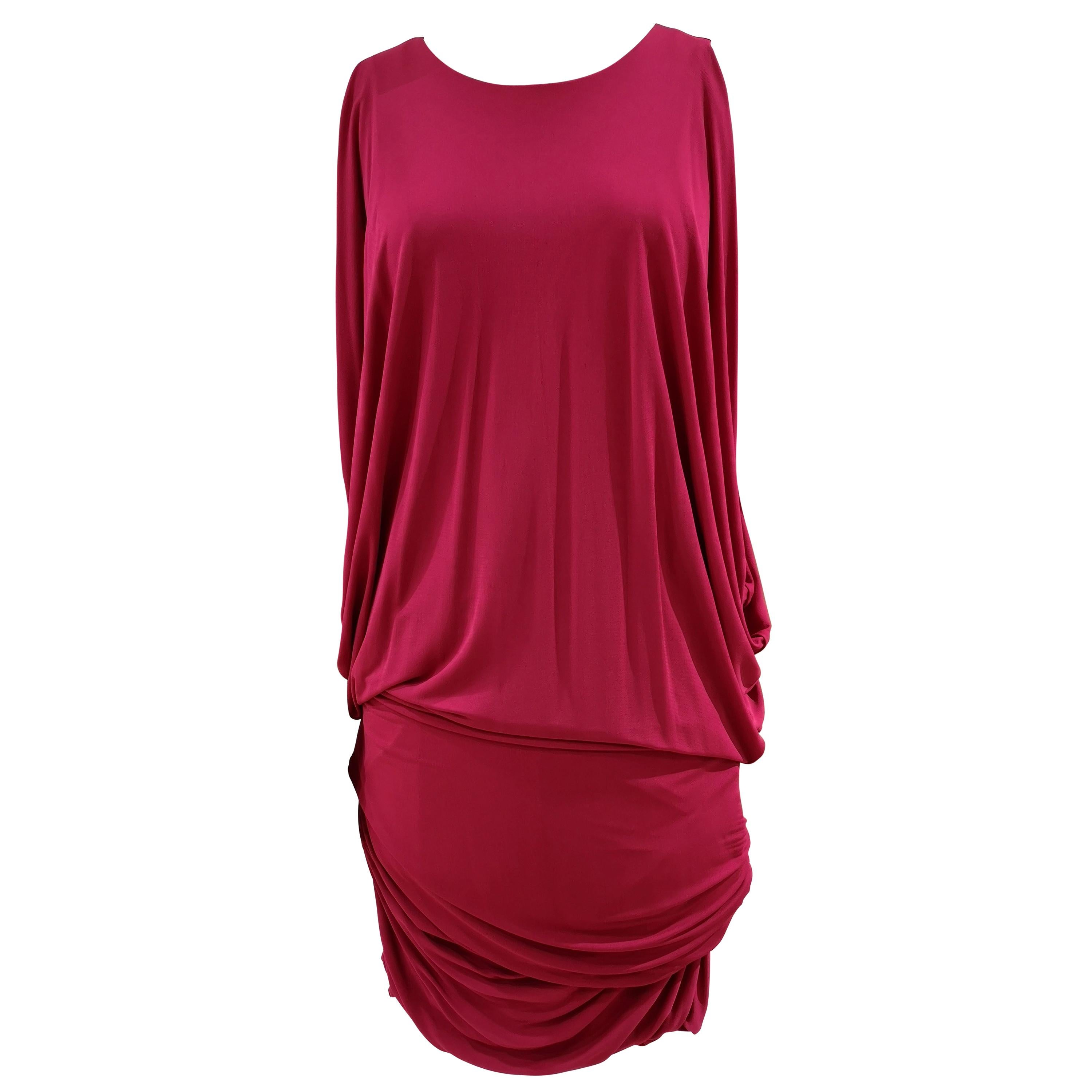 Alexander McQueen - Robe en viscose fucsia 