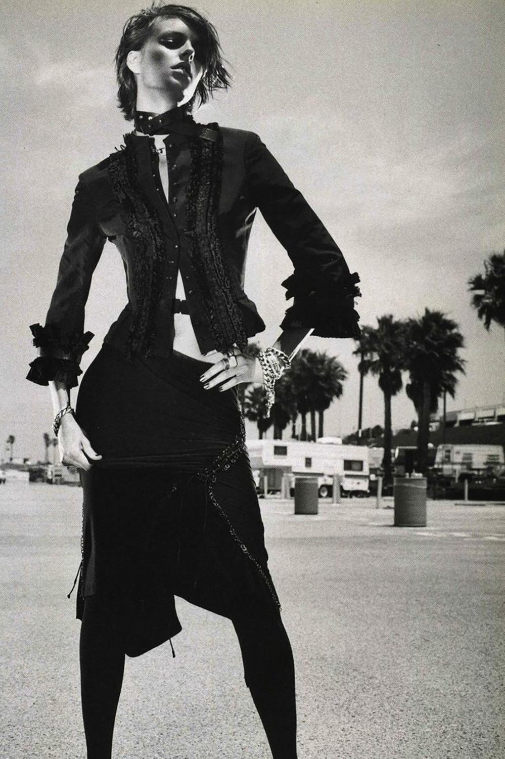 Alexander McQueen FW 2002 Black Silk Blouse Top Jacket For Sale 2