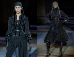 Alexander McQueen FW 2002 Black Silk Blouse Top Jacket