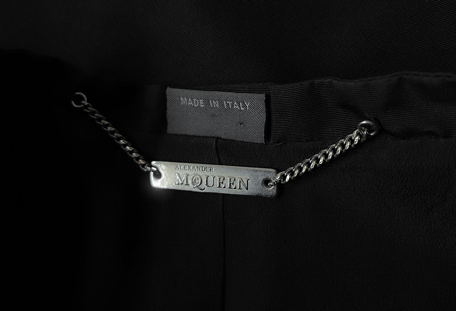 Alexander McQueen FW 2002 Black Silk Blouse Top Jacket For Sale 8