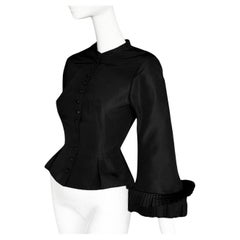 Alexander McQueen FW 2002 Black Silk Blouse Top Jacket