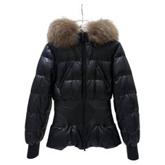 Alexander McQueen FW 2007 Black Leather Corset Puffer Jacket Sz. 40