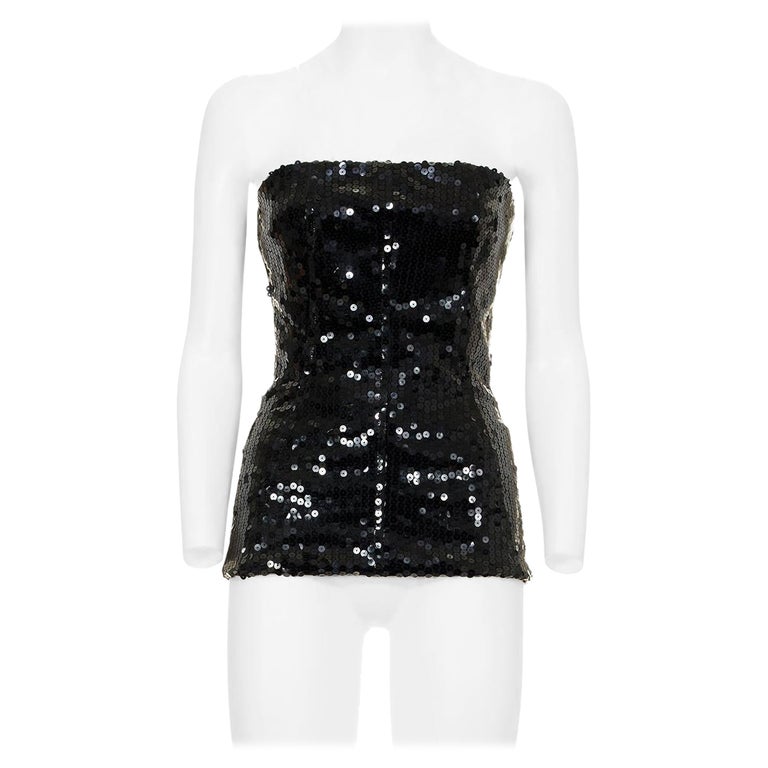 ALEXANDER MCQUEEN FW 98 Sequins Bustier Top For Sale at 1stDibs