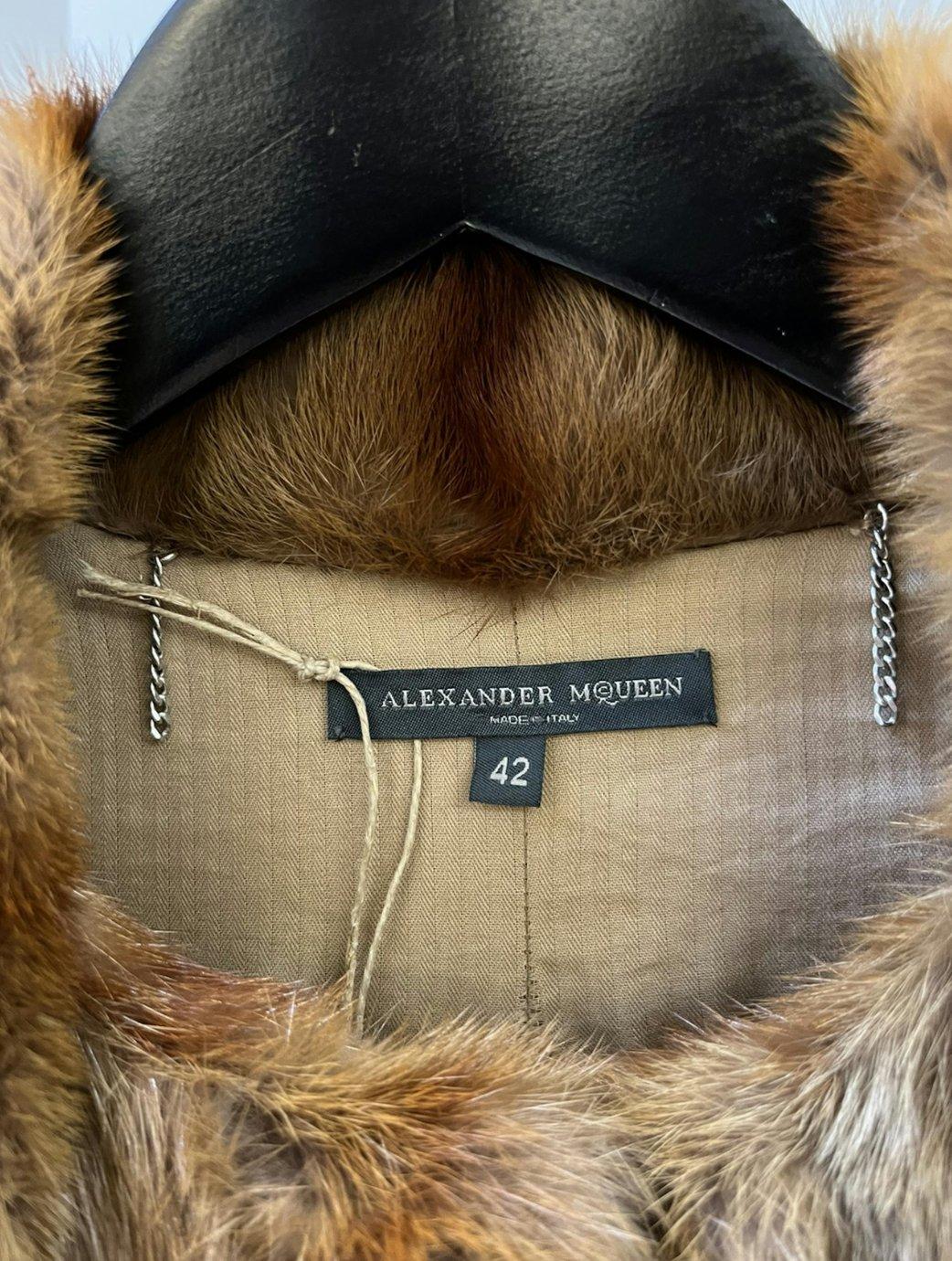 Alexander McQueen F/W 2005 Fur Shawl Coat For Sale 12