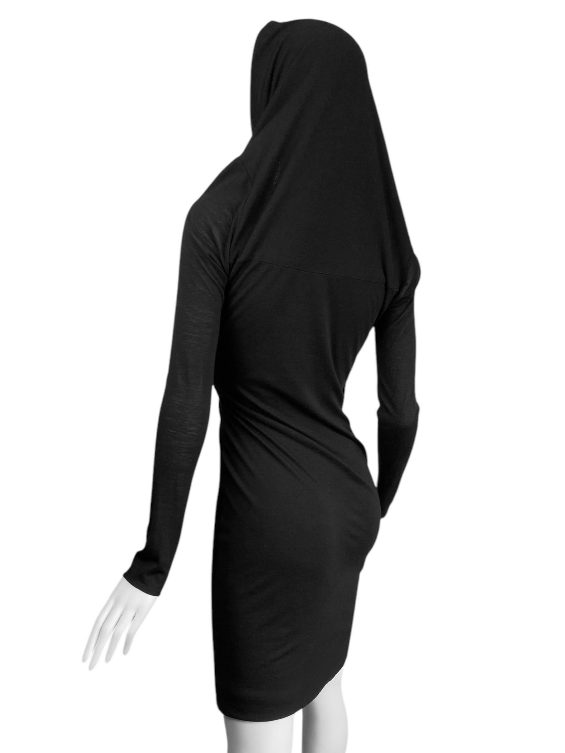 Women's ALEXANDER MCQUEEN fw2008 «THE GIRL WHO LIVED IN A TREE» BLACK HOODED DRESS