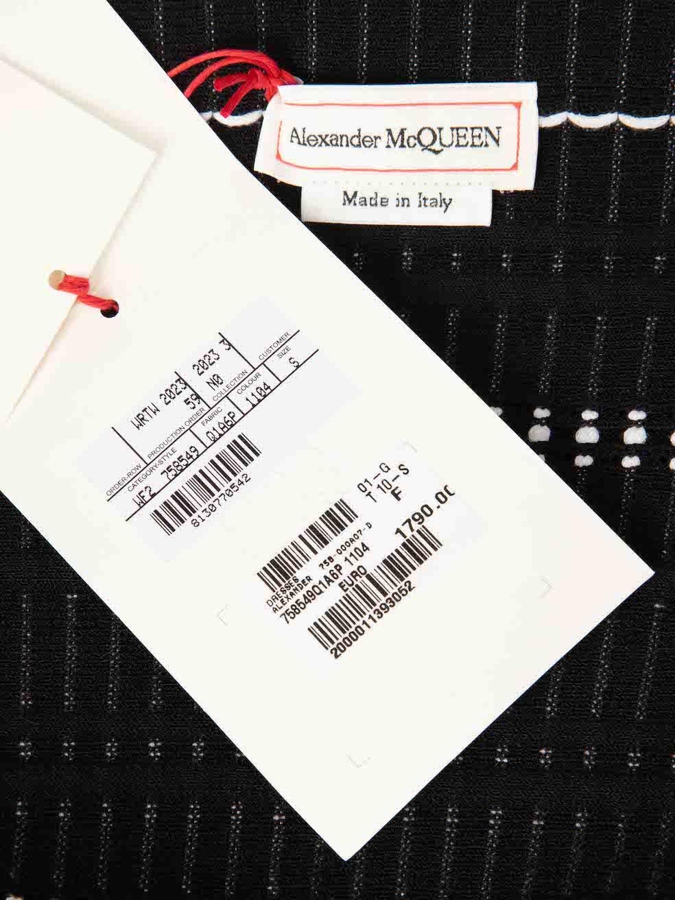 Alexander McQueen FW23 Black Striped Off Shoulder Bodycon Mini Dress Size S For Sale 3