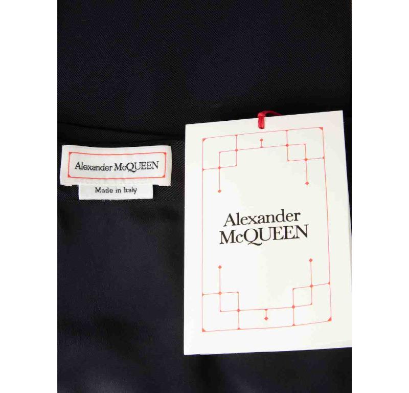 Alexander McQueen FW23 Navy Wool Buttoned Mini Skirt Size S 1