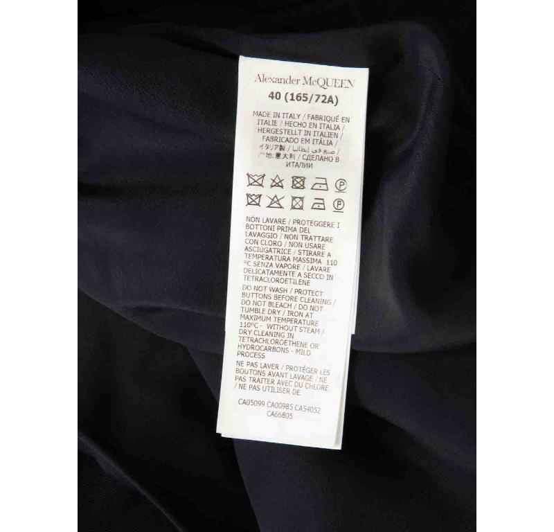 Alexander McQueen FW23 Navy Wool Buttoned Mini Skirt Size S 2