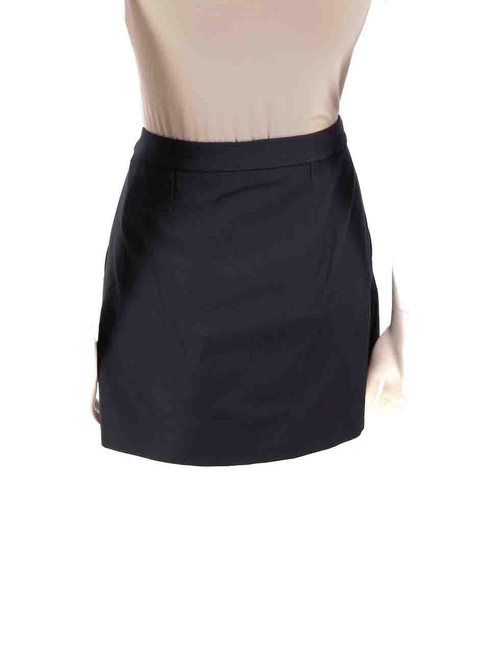Alexander McQueen FW23 Navy Wool Wrap Mini Wrap Skirt Size S In New Condition For Sale In London, GB