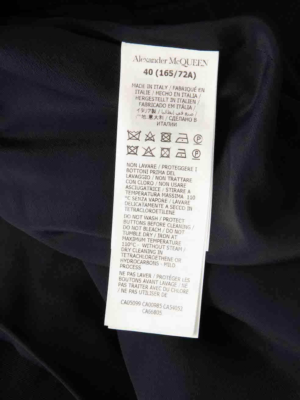 Alexander McQueen FW23 Navy Wool Wrap Mini Wrap Skirt Size S For Sale 2