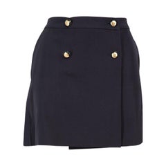 Alexander McQueen FW23 Navy Wool Wrap Mini Wrap Skirt Size S