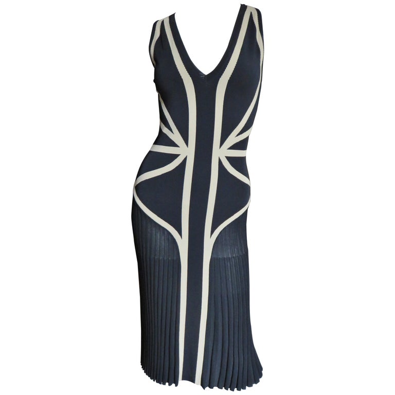 Alexander McQueen Geometric Color Block Bodycon Dress For Sale at ...