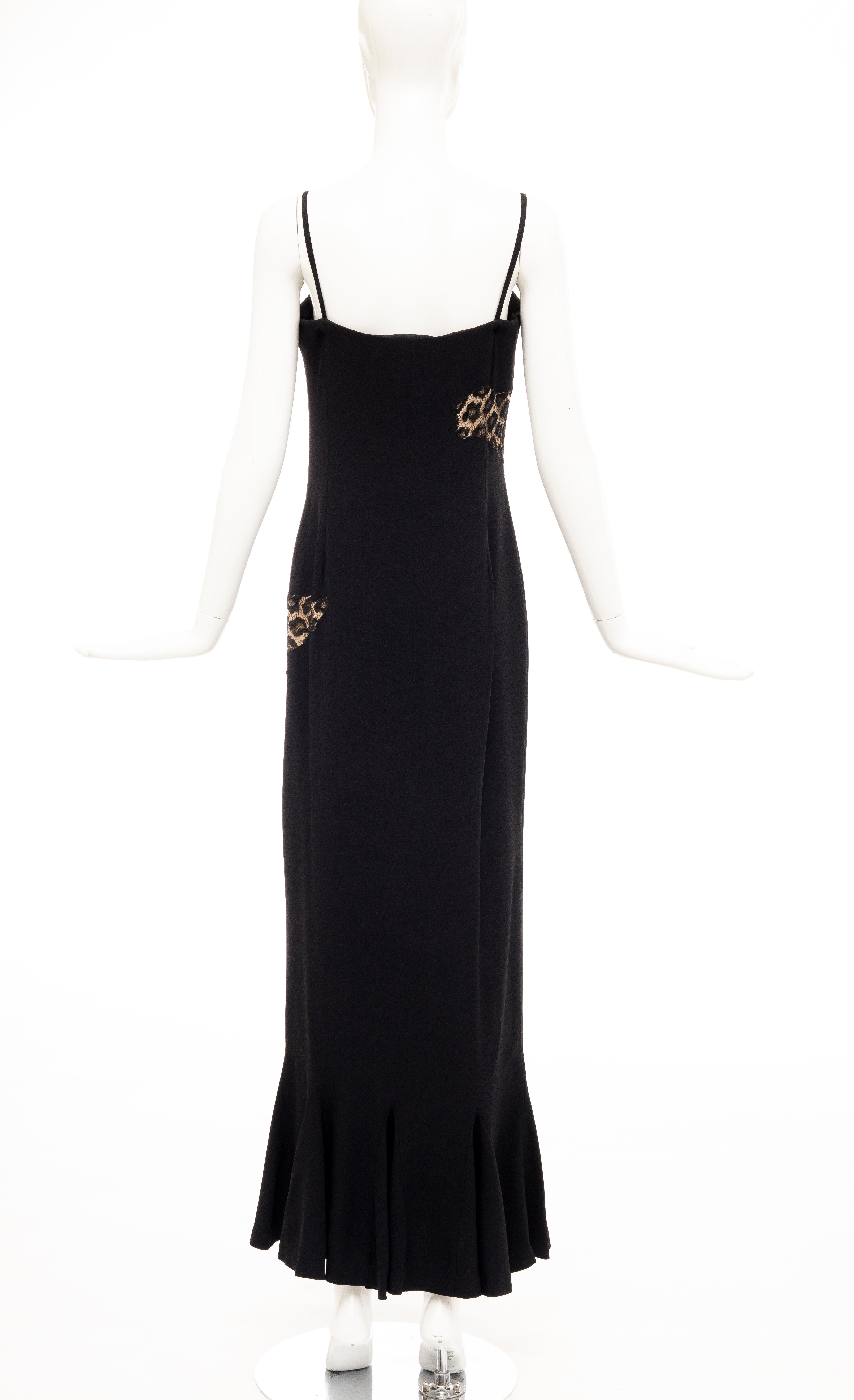 Alexander McQueen Givenchy Couture Black Leopard Lace Evening Dress, Fall 1997 For Sale 1