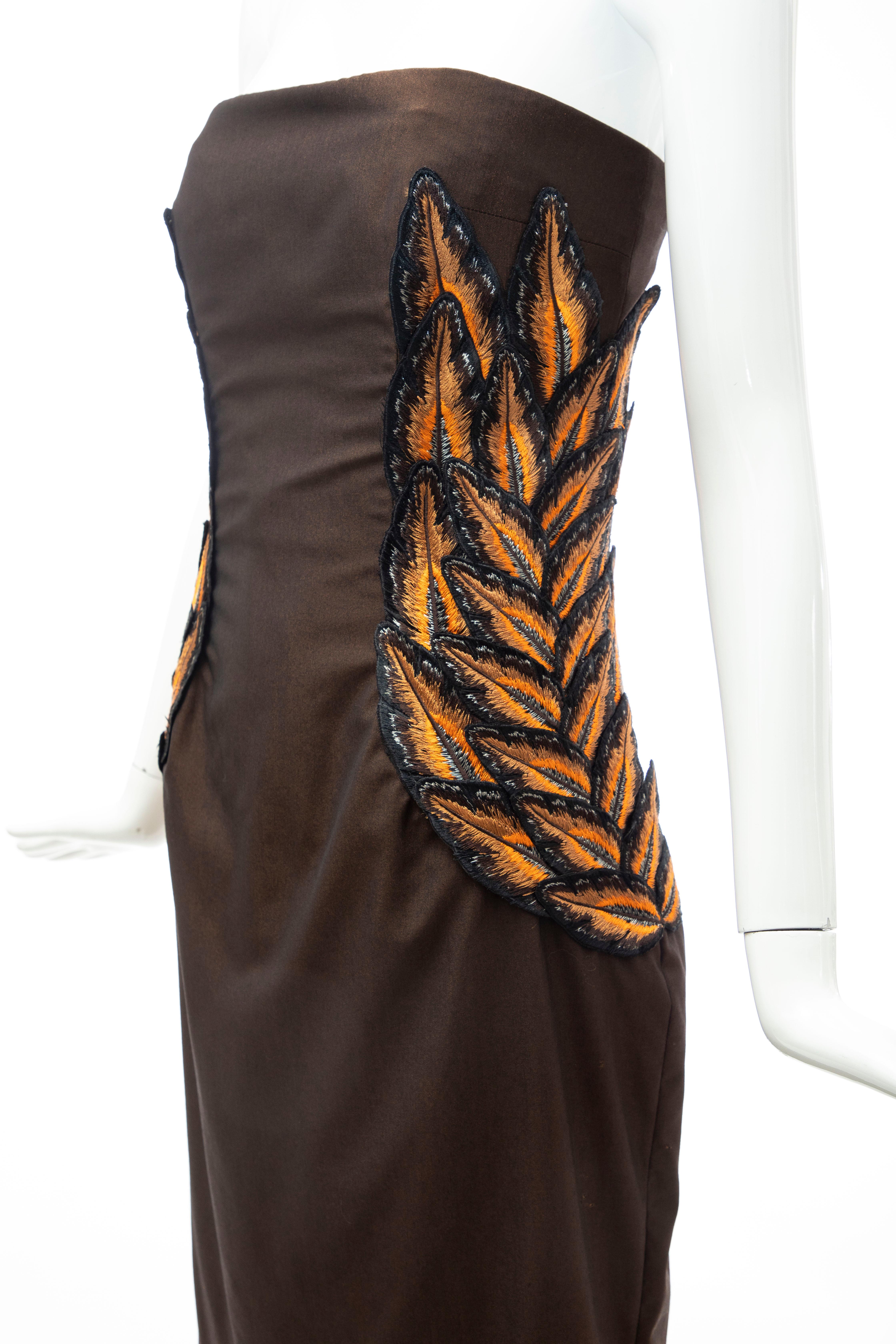 Alexander McQueen Givenchy Couture Strapless Wool Embroidered Dress, Spring 1998 In Good Condition For Sale In Cincinnati, OH