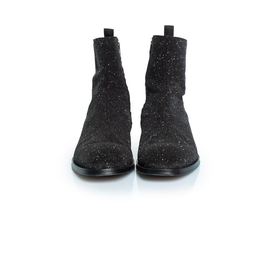 Alexander McQueen, bottines à paillettes en noir Excellent état - En vente à AMSTERDAM, NL