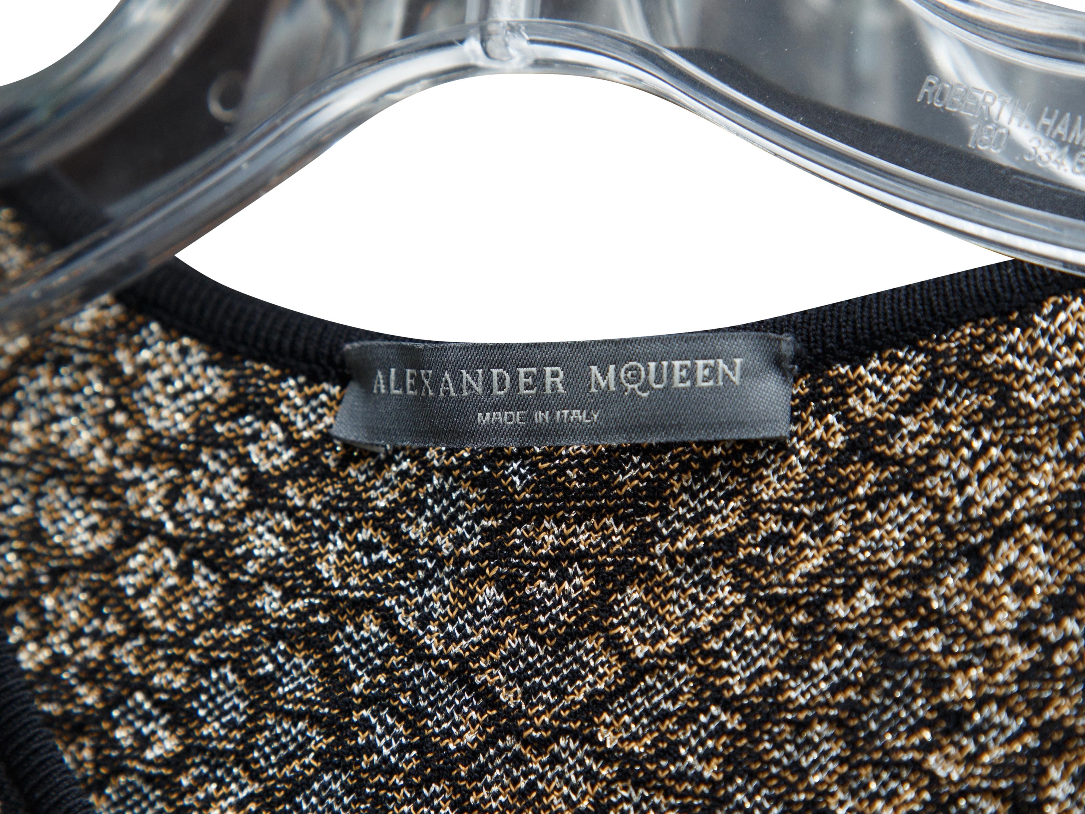 Alexander McQueen Gold & Black Animal Sheath Dress In Good Condition In New York, NY