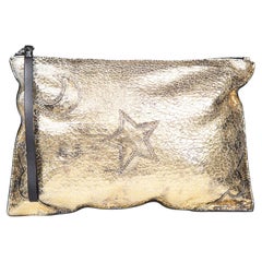 Alexander McQueen Gold Crinkle Wristlet Clutch