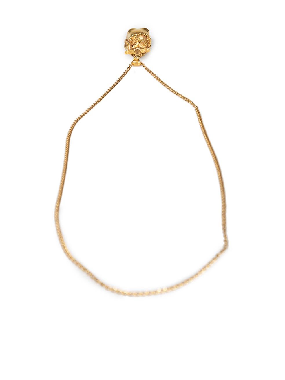 Women's Alexander McQueen Gold Embellished Skull Necklace