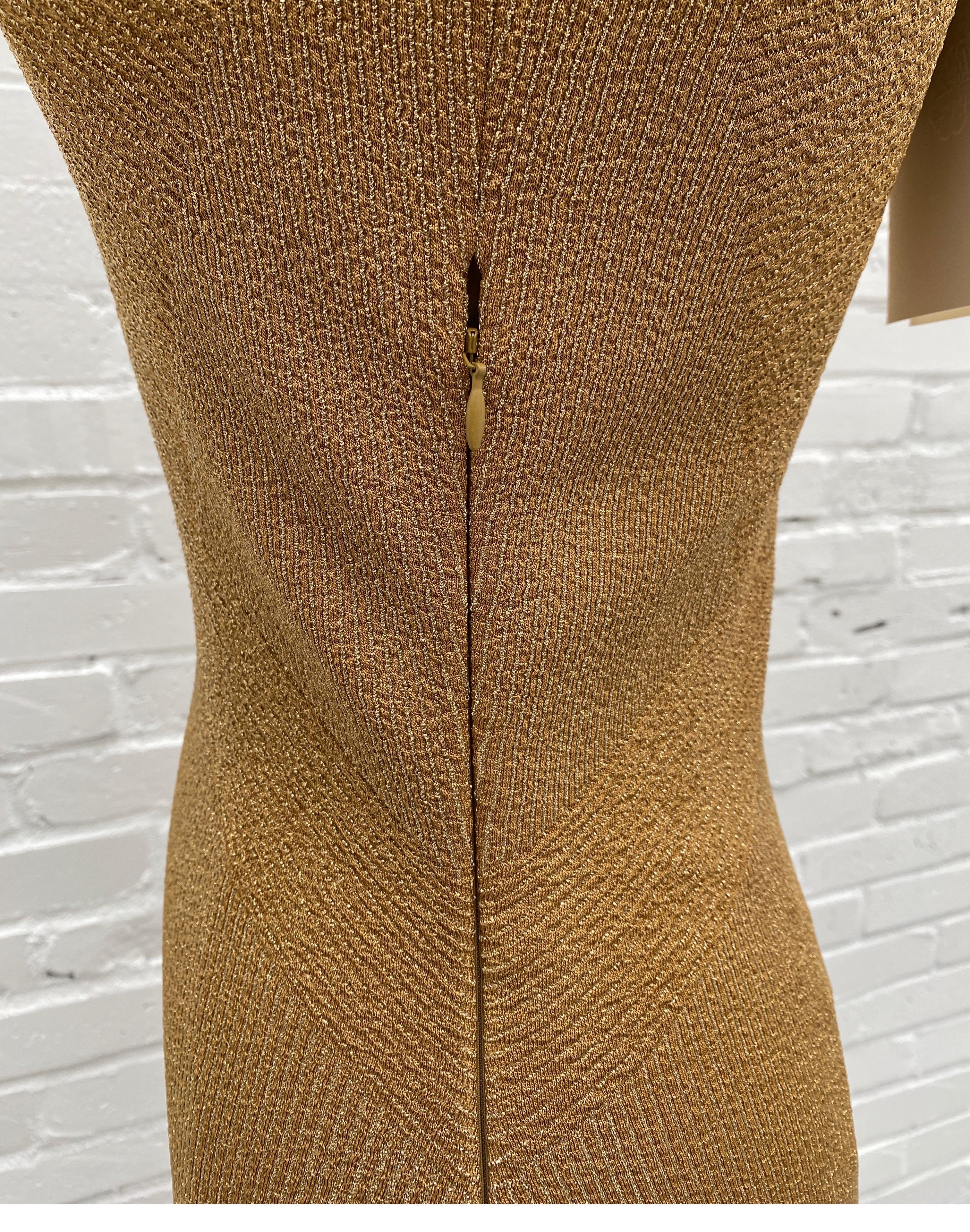 Women's or Men's Alexander McQueen Gold Knit Evening Dress