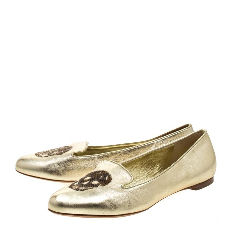 alexander mcqueen flats with skull