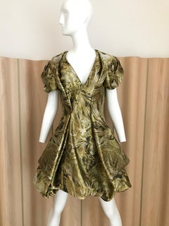 Alexander McQueen Gold Metallic Dress from 2010