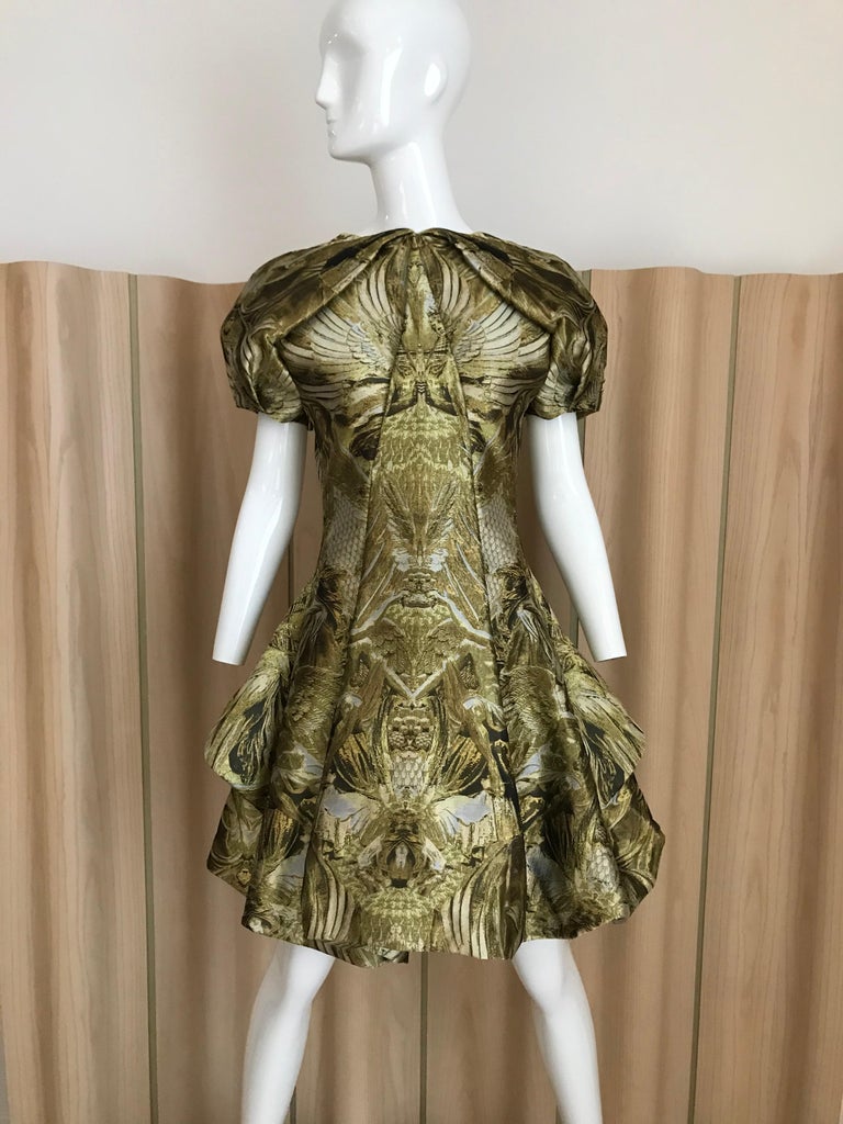 Alexander McQueen Gold Metallic Dress from 2010 For Sale at 1stDibs
