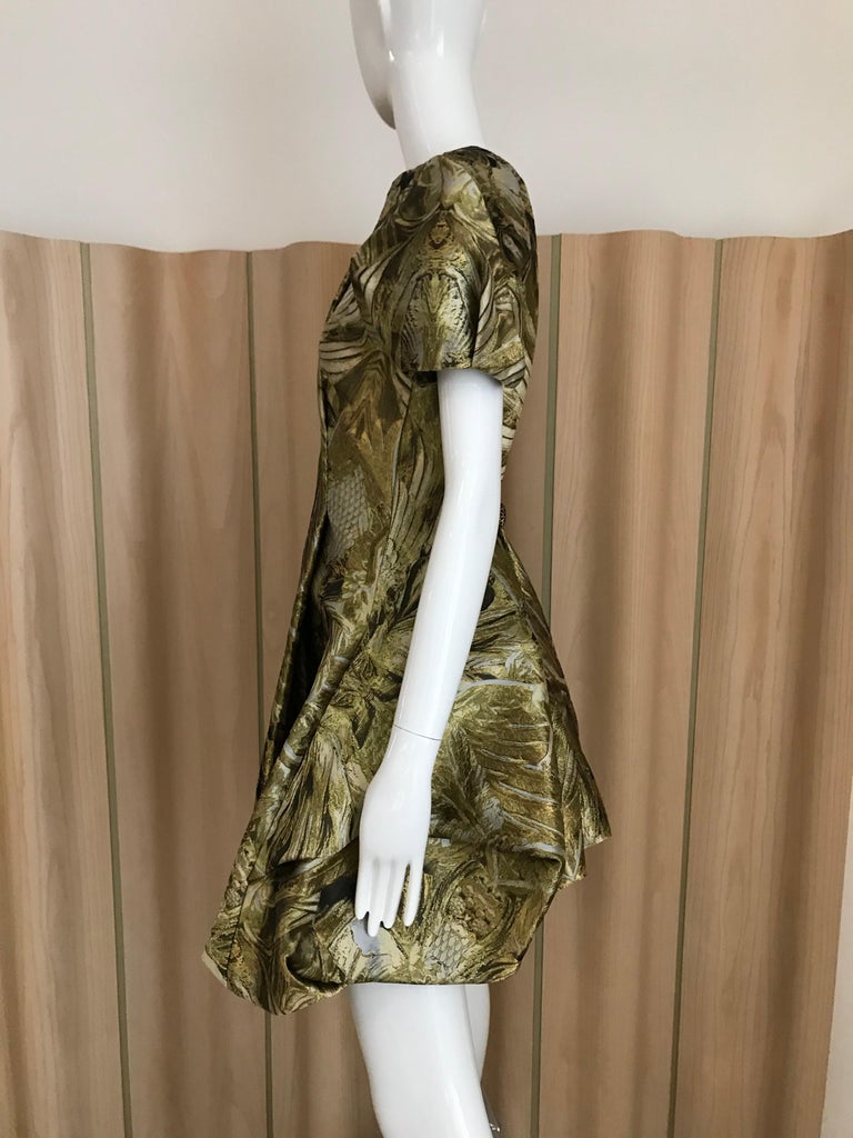 Alexander McQueen Gold Metallic Dress from 2010 For Sale at 1stDibs